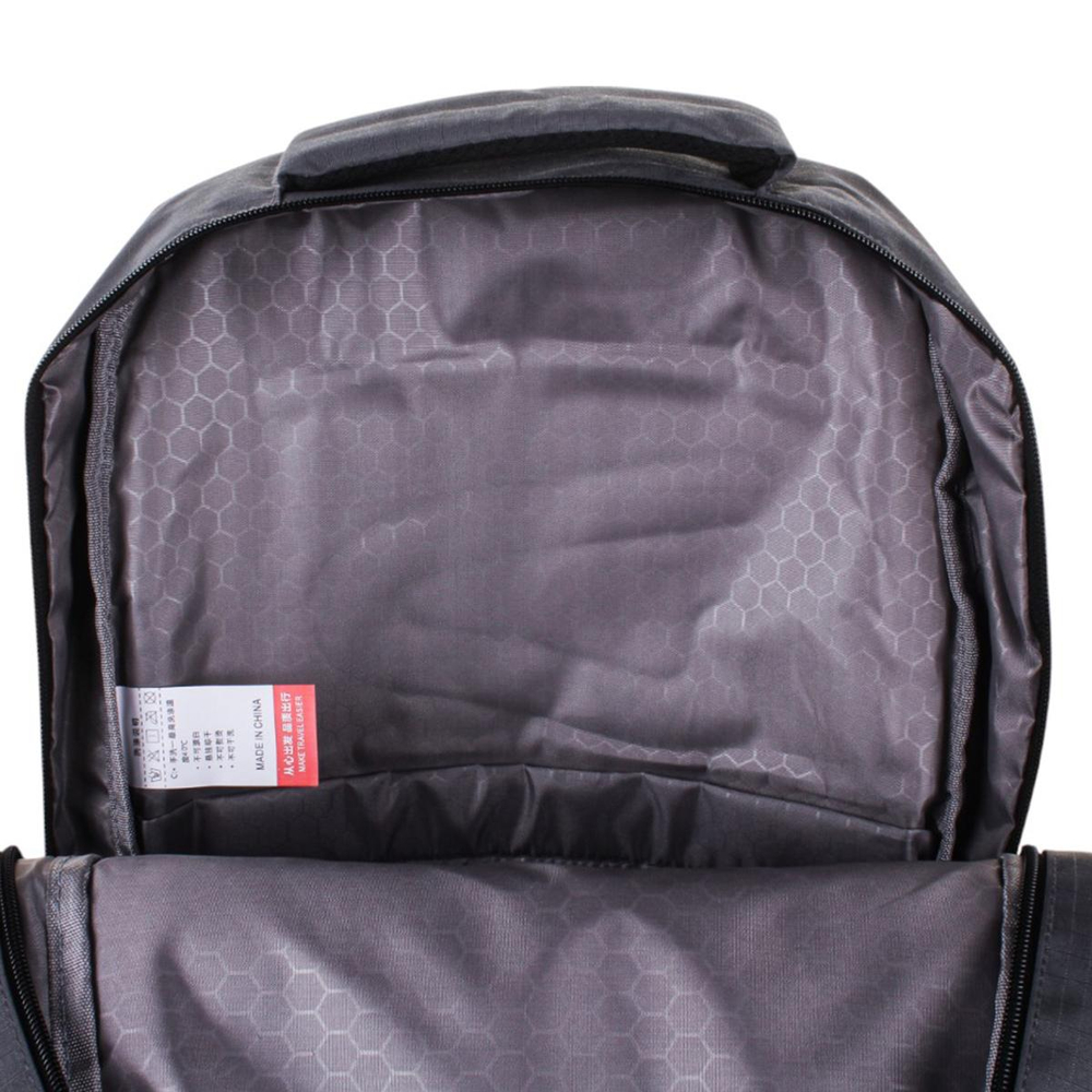 Рюкзак молодежный 51*30*20 см, 2 отделения, с брелоком, чёрно-серый