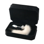 Малая анальная втулка 8,5см с белым хвостом ToyFa Metal 712022