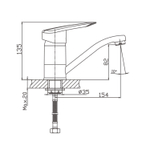 Смеситель для кухни 40к HB4507-2 HAIBA с/отв п/гайку