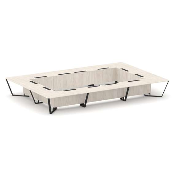 Steel Meet Стол переговорный прямоугольный KDK-PR.B.SP-26K2 Денвер Светлый/Металл Черный 6000*4000*7