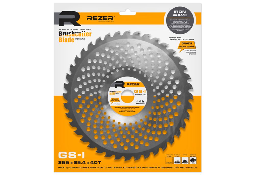 Нож для бензо/электрокосы GS-I 255x25.4х40Т
