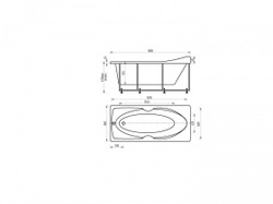 Ванна акриловая прямоугольная ЕВРОПА 180х80 AQUATEK (с каркасом и фронтальной панелью)