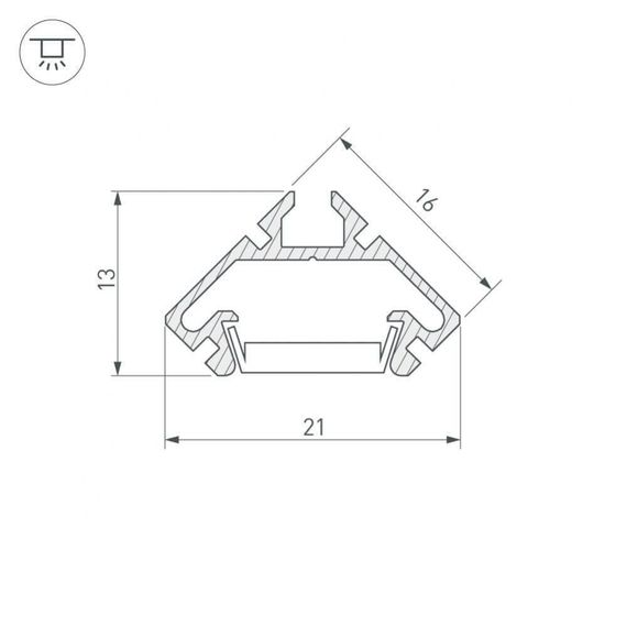Профиль Arlight PDS45-LITE-2000 ANOD 023862