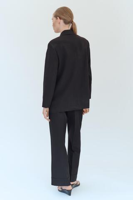 ZARA ДВУБОРТНЫЙ БЛЕЙЗЕР ОВЕРСАЙЗ, ЧЕРНЫЙ