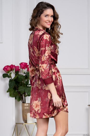 Короткий халат на пуговицах MIA-Amore Бургундия 3627