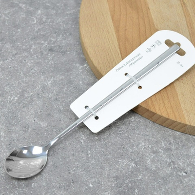 Ложка десертная с удлиненной ручкой 21см "Мрамор" нерж