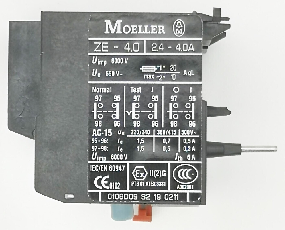 Реле перегрузки тепловое   Moeller/EATON ZE-4.0 A (2.4-4.0 A)