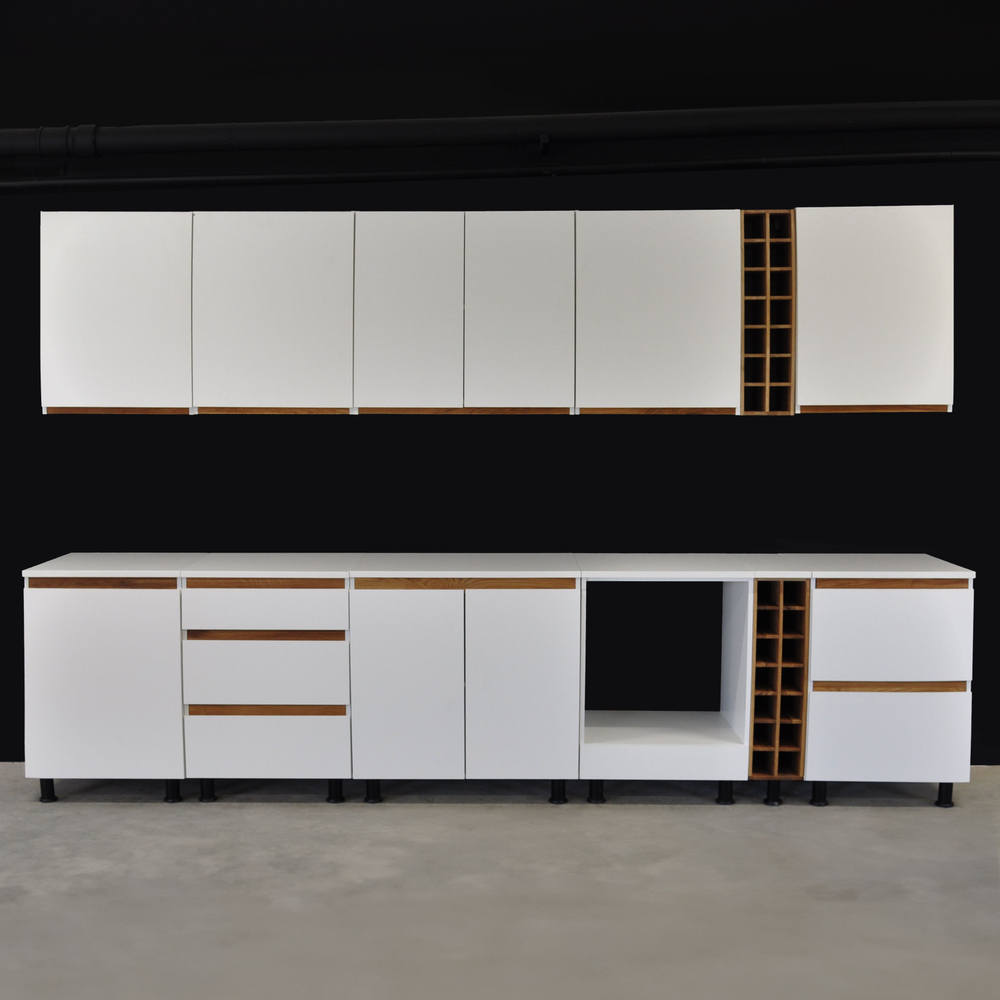 Кухонный модуль напольный 60х60х85, Валенсия, с 3-мя ящиками со столешницей, с дубовыми панелями, на ножках / белый, массив дуба, Dipriz