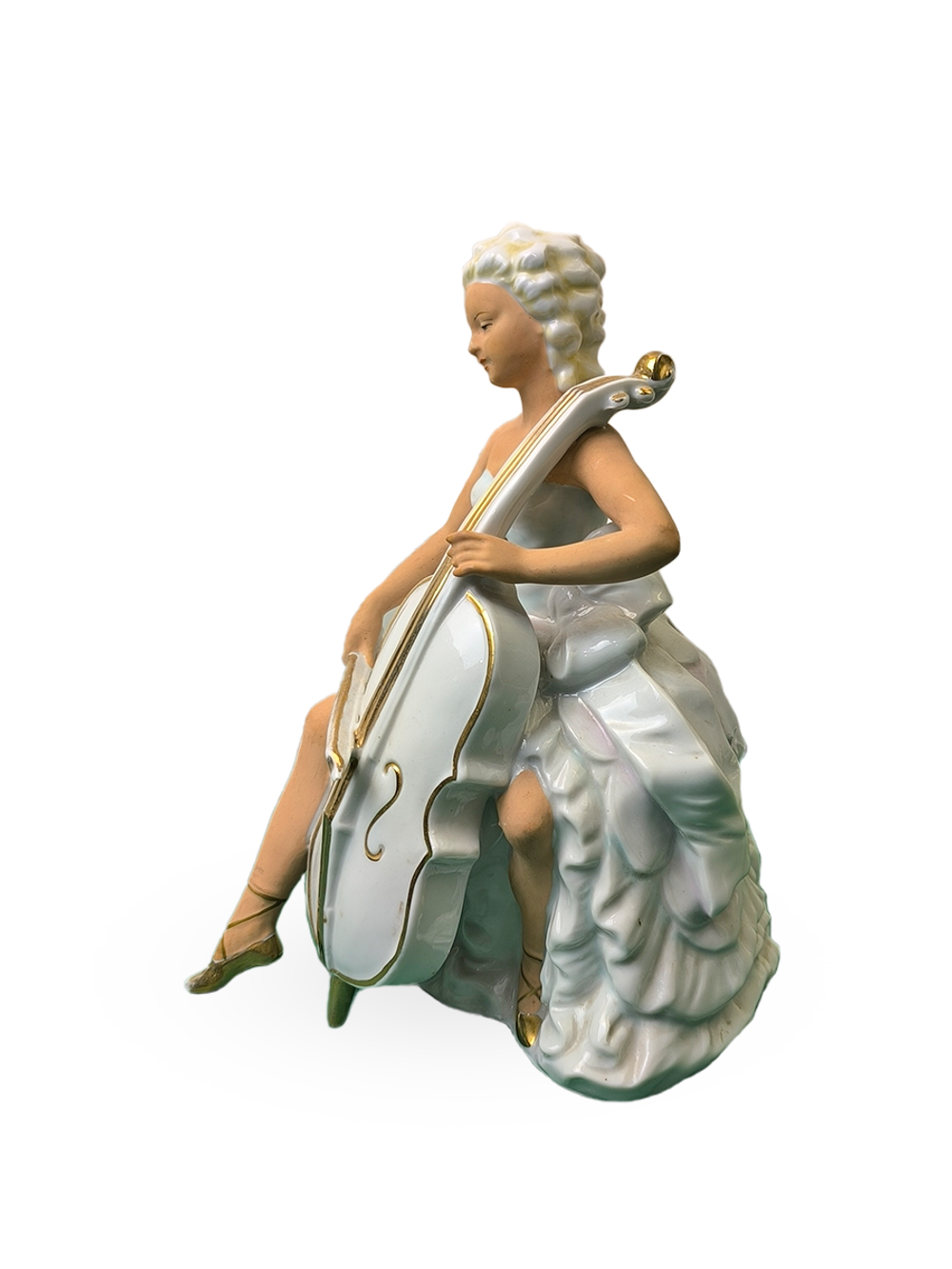 Фарфоровая статуэтка "Девушка с виолончелью" Германия