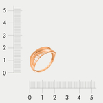 Кольцо женское из розового золота 585 пробы без вставки (арт. 70220500)