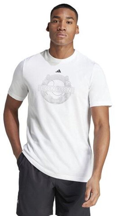 Мужская теннисная футболка Adidas Aeroready Graphic Tennis T-Shirt - white