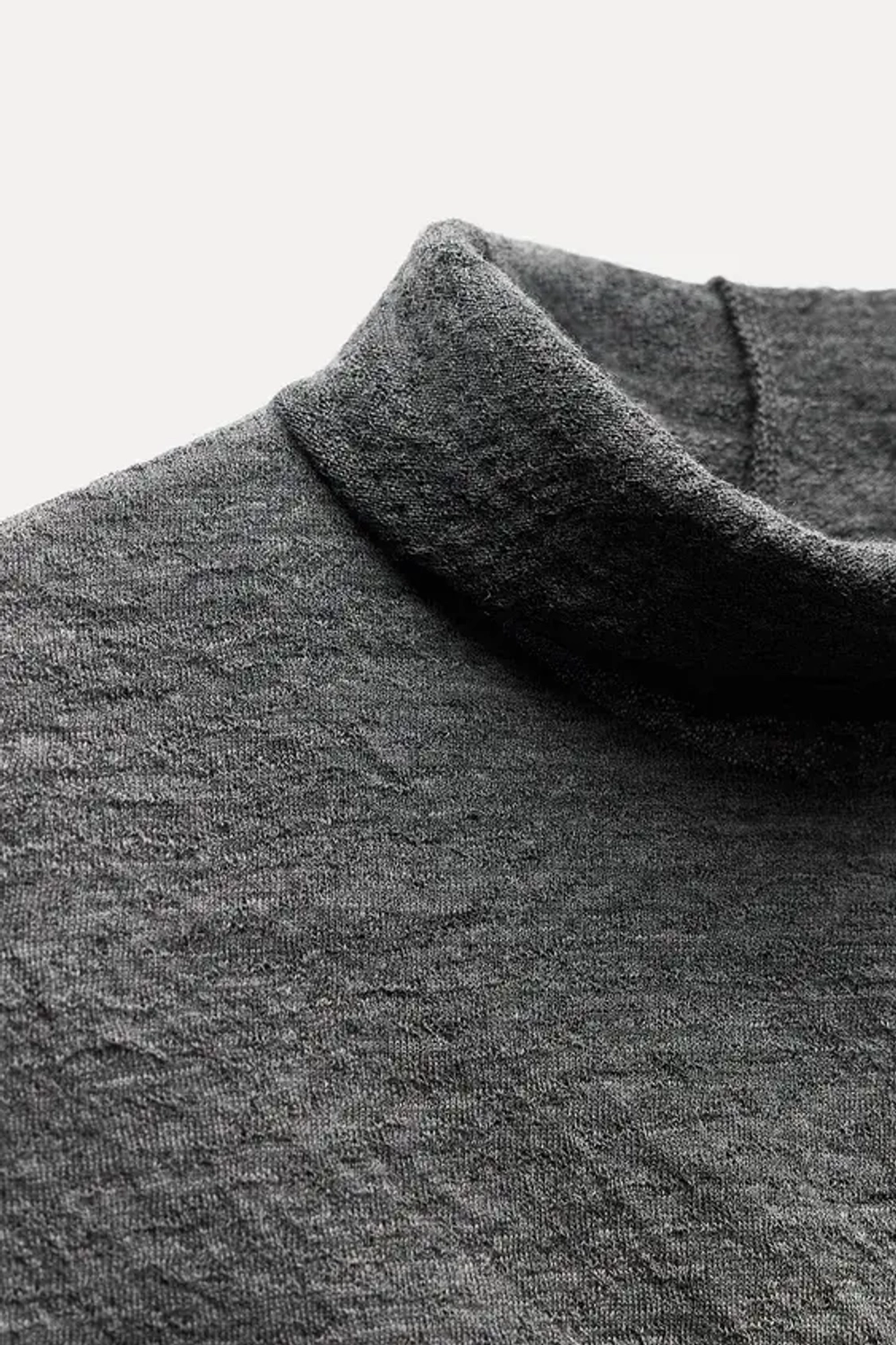 ZARA ТОП ИЗ 100% ШЕРСТИ, АНТРАЦИТОВО-СЕРЫЙ