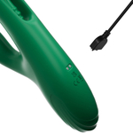 Зеленый вибратор-кролик 26см с подвижным язычком Amovibe Zenora Rabbit Vibrator Green