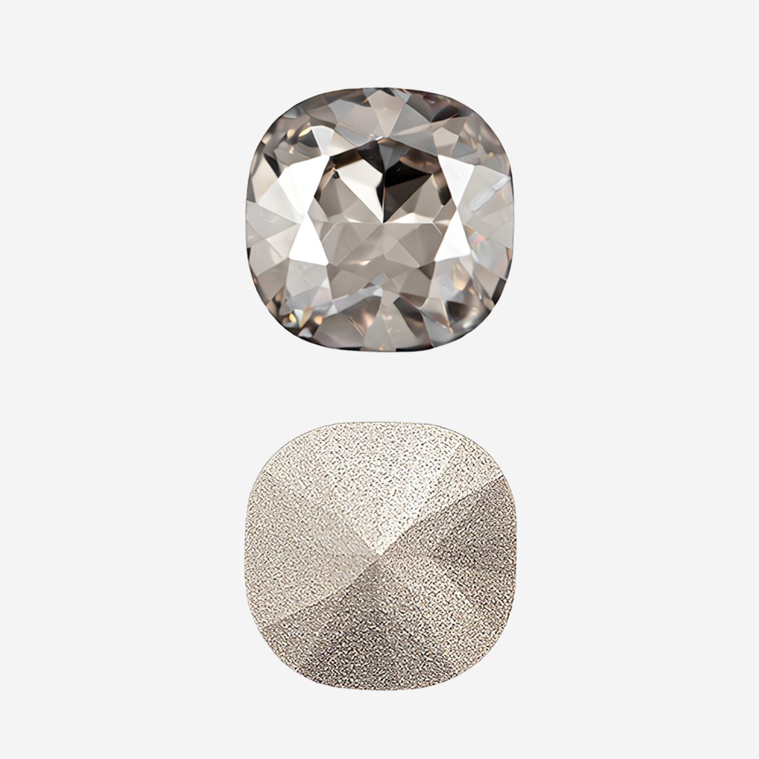 Кристалл Кушон (Сushion), оттенок "Cеребряная тень"/"Silver Shadow", 12мм