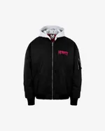 Купить Бомбер Heartz Double Barreled Oversized Embroidered Hooded Черный Бомбер Heartz Double Barreled Oversized Embroidered Hooded Черный