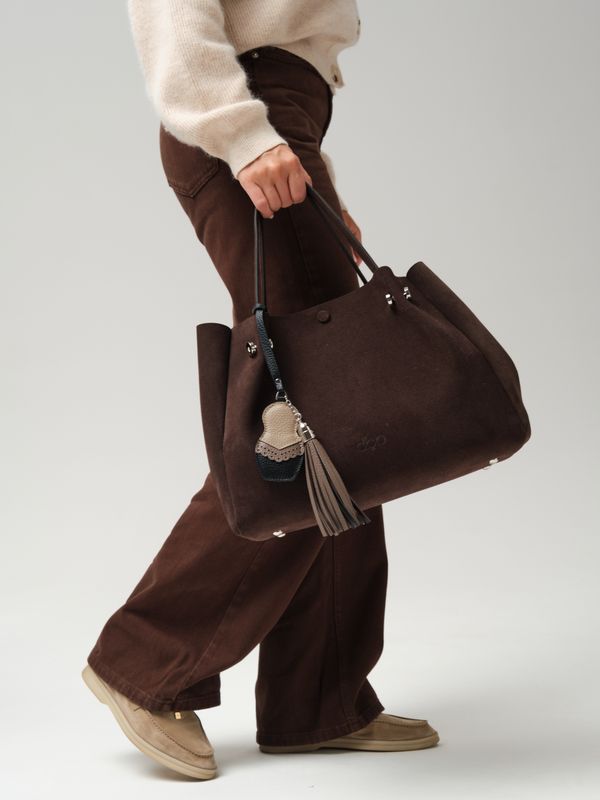 Замшевая сумка с матрешкой Vasilisa DBR 31210 коричневый шоколад