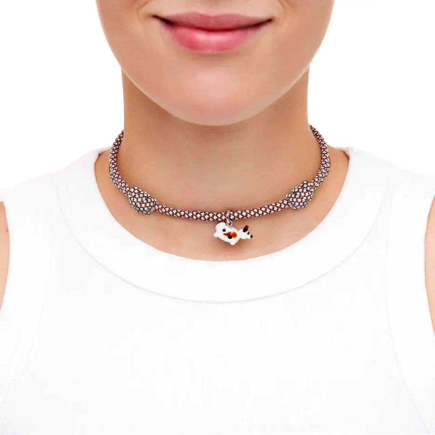 Колье Knitted Kitten Necklace - Harlequin Cat