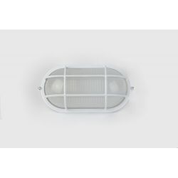 Светильник ЭРА НБП 04-60-002 Акватермо алюминий/стекло решетка IP54 E27 max 60Вт 212х105 овал белый