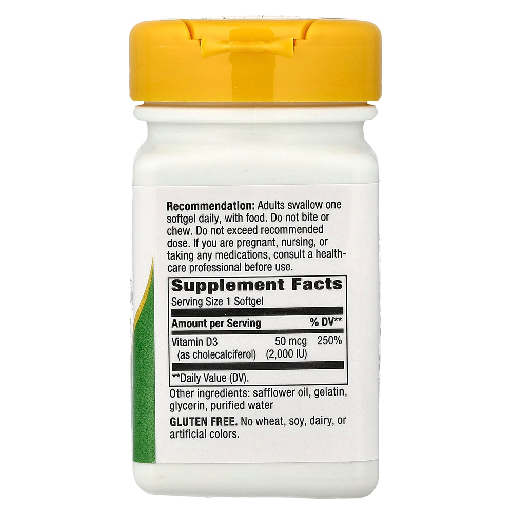 Nature's Way, витамин D3, 50 мкг (2000 МЕ), 120 мягких таблеток
