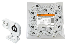 Патрон втычной стоечный со стартеродержателем  (крепление на защелки) G13 (упак.100шт)  TDM SQ0351-0013