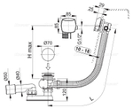 Сифон для ванны AlcaPlast A565KM1