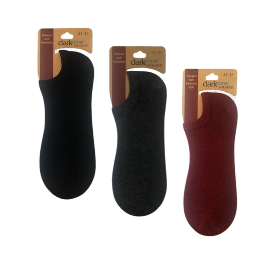 Носки-невидимки мужские набор 3в1 (черные, темно-серые, бордовые) DARKZONE DZCP3106