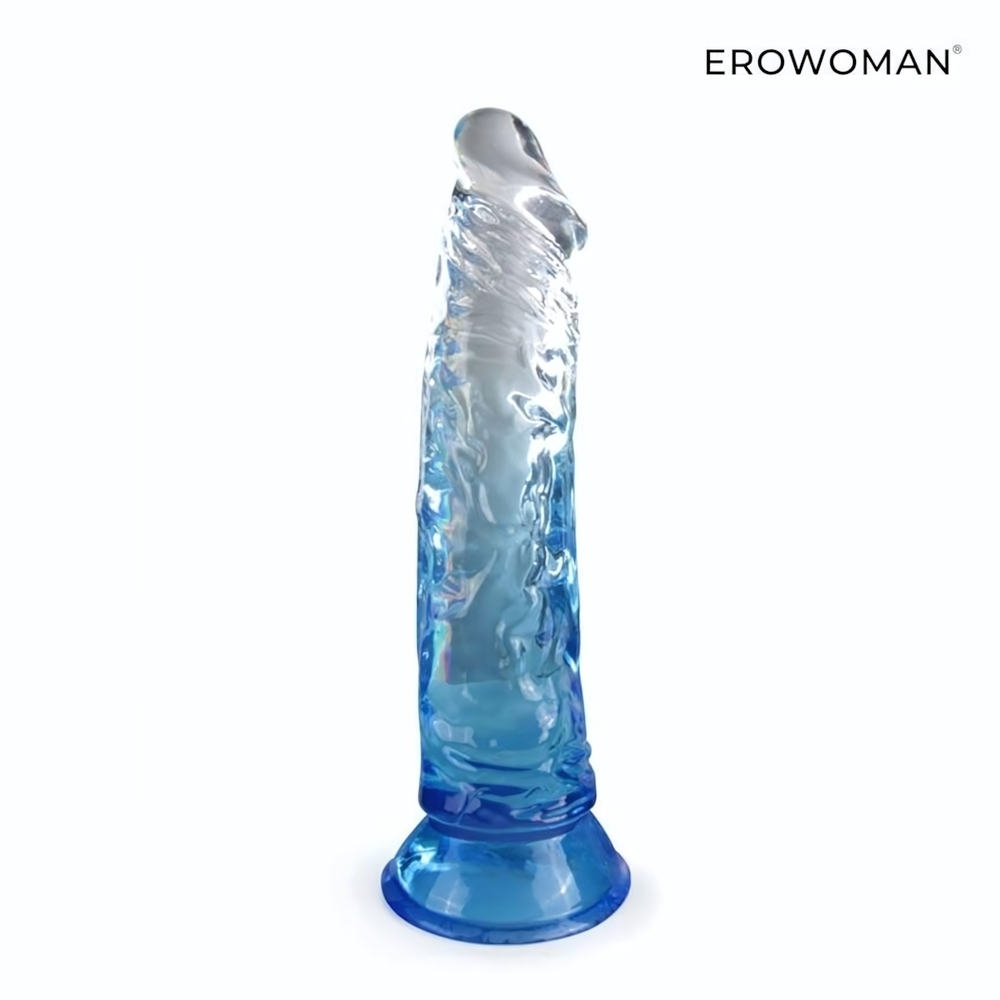 Синий гибкий фаллоимитатор - 20,5 см. (Цвет: синий)