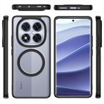 Чехол для Poco X7 / Xiaomi Redmi Note 14 Pro 5G с MagSafe черный с прозрачной матовой задней панелью WLONS
