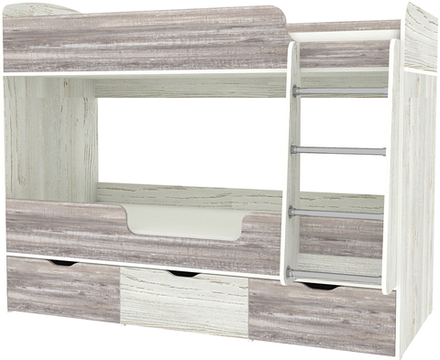 Кровать двухъярусная КарИВи Малыш Двойняшка 80х180 Винтерберг Бетон