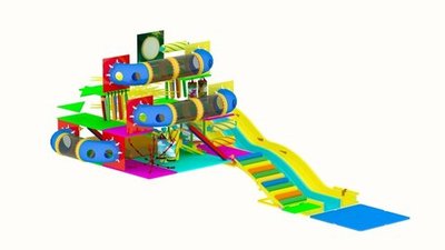 Детский игровой лабиринт Облачко 91 м² (11*8.3*6.5)