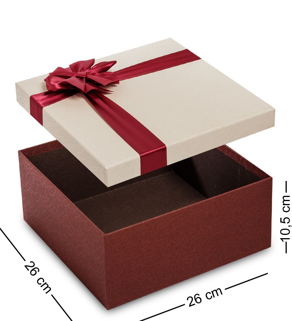 WG-53/3-A Коробка подарочная «Квадрат» цв.бордов/беж.