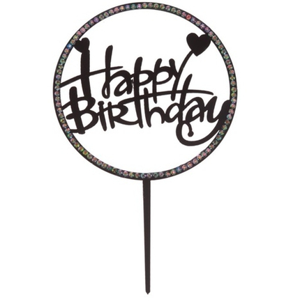 Топпер акриловый "Happy Birthday"
