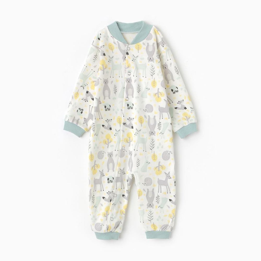 Комбинезон детский цвет молочный/звери, р. 62 10134559 (Рыжик)