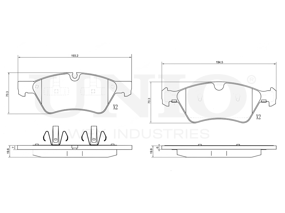 Колодки тормозные диск. передние UNIO BRP-20103