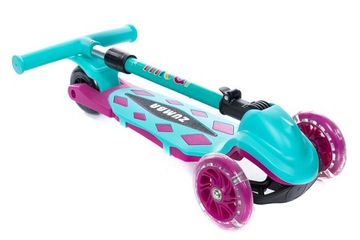 Самокат трехколесный со светящимися колесами Micar Zumba 2022 голубой, розовый