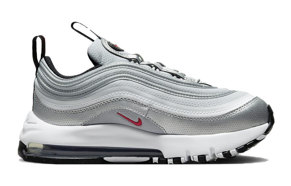 Children's Nike Air Max 97 comfortable and lightweight non-slip shock absorption wear-resistant children's casual shoes gray and white