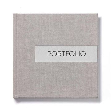 20x20 фотокнига с льняной обложкой "Ash" с металлической плашкой