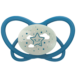 NIP Соска пустышка, силикон "Butterfly Night ", синий, размер 1 (0-6)