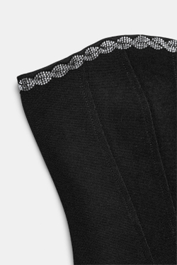 ZARA ЭЛАСТИЧНЫЙ ТОП-КОРСЕТ СО СТРАЗАМИ, ЧЕРНЫЙ