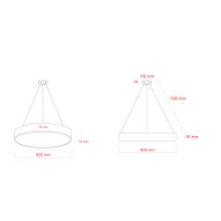 Светильник LED ЭРА Geometria SPO-131-W-40K-045 Ring 45Вт 4000K 4000Лм IP40 600*80 белый подвесной драйвер внутри