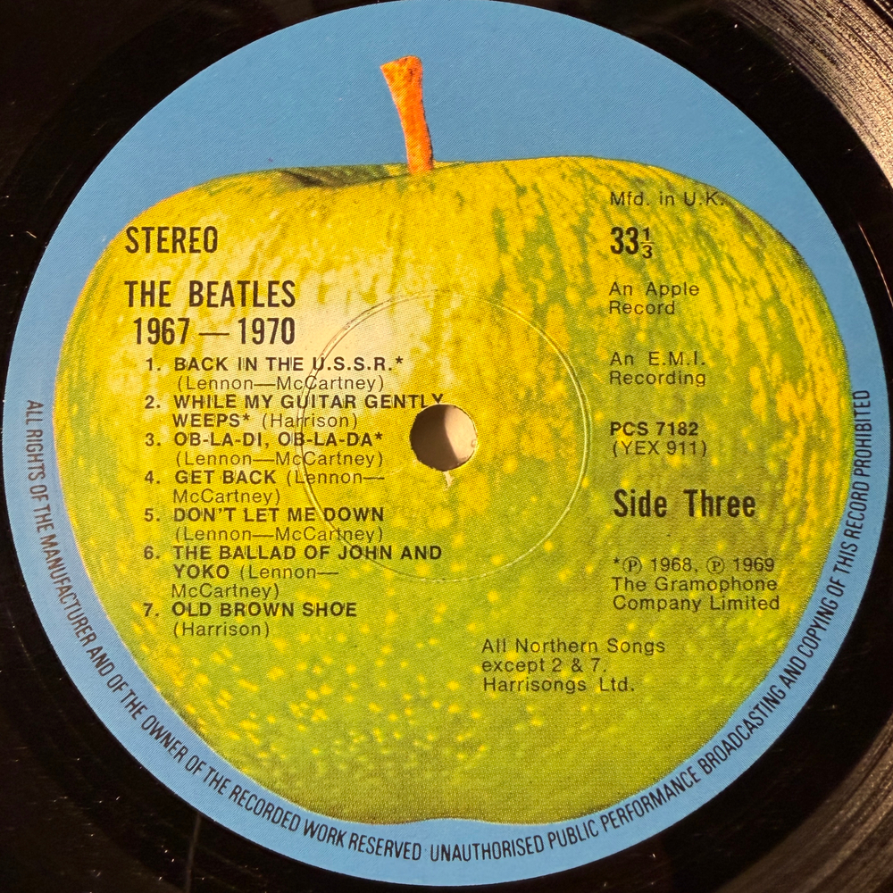 The Beatles ‎– 1967-1970 2LP (Англия 1973г.)