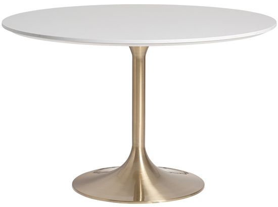Обеденный стол Frohn белый/золотой 120 см Испания