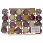 Набор украшений «Зимнее волшебство» 24*16*4 см (24 предмета), Золото/рубин