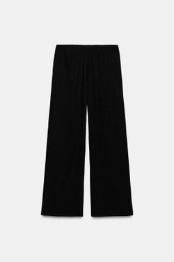 ZARA БРЮКИ ПРЯМОГО КРОЯ, ЧЕРНЫЙ
