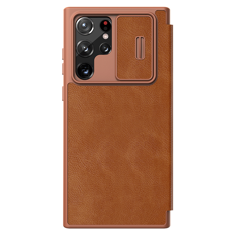 ✓ Коричневый кожаный чехол книжка от Nillkin для Samsung Galaxy S22 Ultra,  серия Qin Pro Leather с защитной шторкой для камеры - купить по отличной  цене 🤑 в интернет магазине caseport в