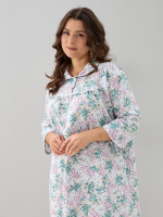 Ночная сорочка С-013/розовозеленый-акварельцветы