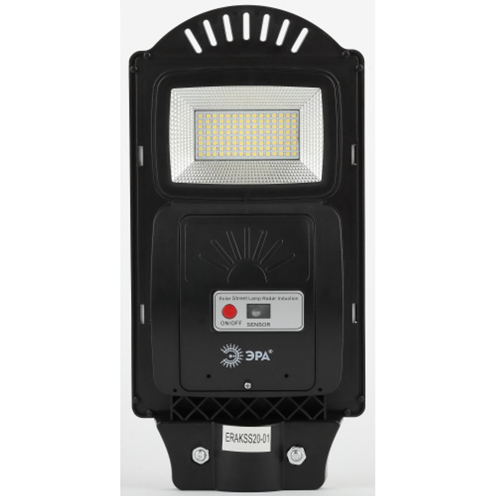 ЭРА Консольный светильник на солн. бат.,SMD, 20W, с датч. движ., ПДУ, 400 lm, 5000К, IP65