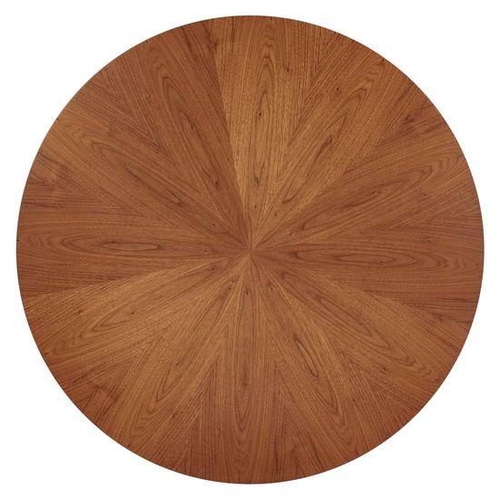 Стол Liverpool диам.110см, шпон орех лучевой набор, с хромированными ножками