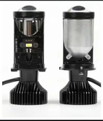 Светодиодные мини линзы H4 Y10, Led лампы H4 белые, Led H4, 6000k, 8000lm, Led линзы, без разбора фары. mini Bi-Led lenses