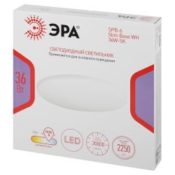 Светильник потолочный светодиодный ЭРА Классик без ДУ SPB-6 WH 36W-5K Slim Base | Светильники SPB-6 без ДУ